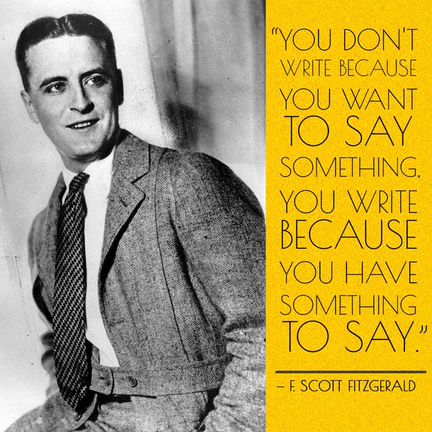 F Scott Fitzgerald on writing