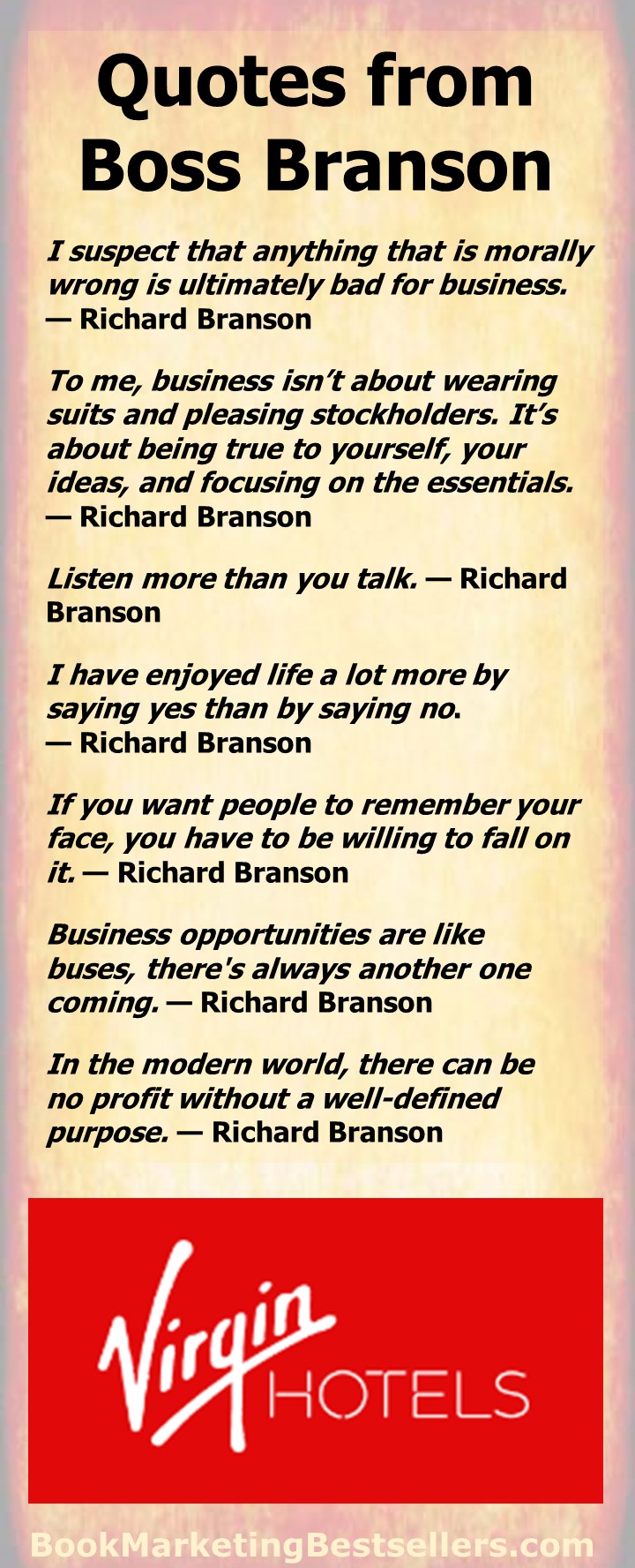 Business Quotes from Richard Branson - business quotations from Richard Branson, billionaire founder of the Virgin Group. You can learn a lot from these simple business observations.