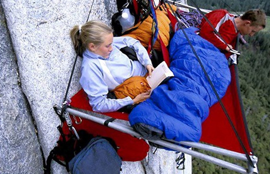 Reading a Book Off the Side of a Mountain