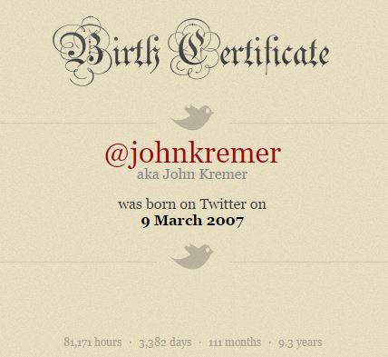 Twitter Birth Certificate
