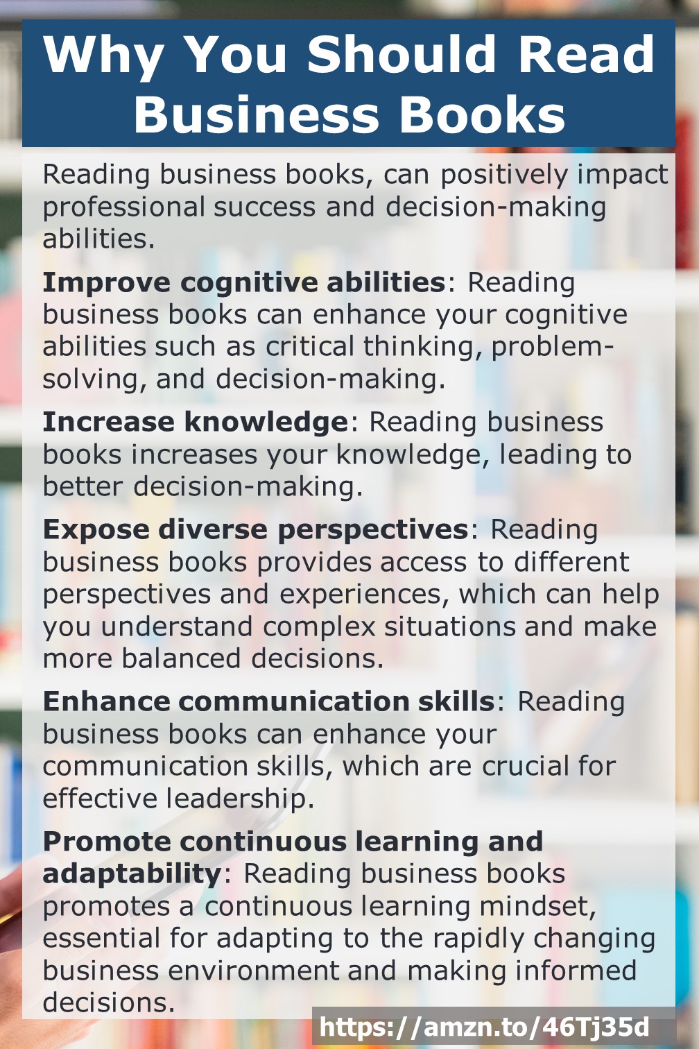 Why You Should Read Business Books: Reading business books, can positively impact professional success and decision-making abilities.