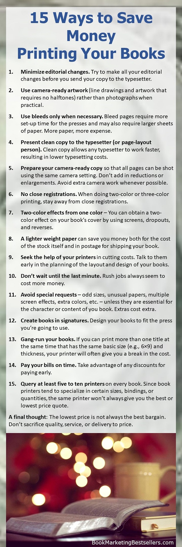 Book Printing Savings Tips: 15 Ways to Save Money Printing Your Books
