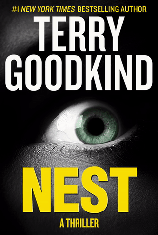 Terry Goodkind's thriller Nest, book cover GIF