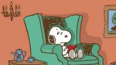 Snoopy loves to read books on Sunday