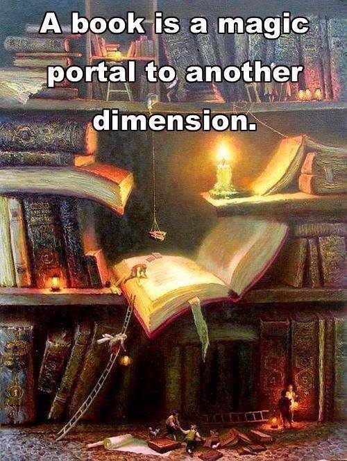 a book is a magic portal to another dimension